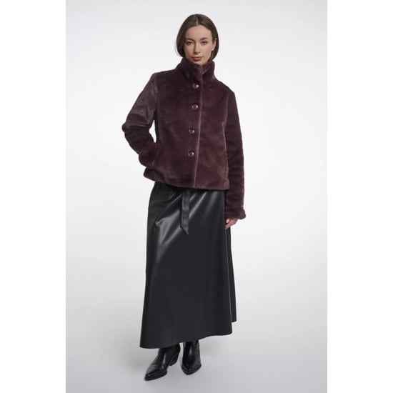 Rino & Pelle Vie.7002611 rino en pelle single breasted faux fur jacket chocolate bean - Image 4