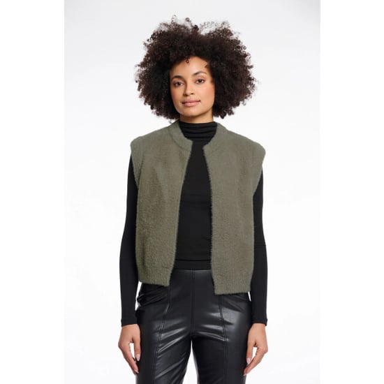 Rino & Pelle Elona.5002611 rino en pelle short waistcoat green ash - Image 1