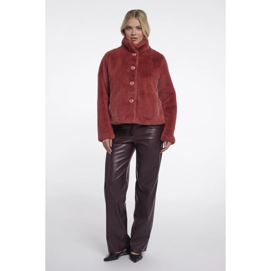 Rino & Pelle Vie.7002611 rino en pelle single breasted faux fur jacket antique rouge - Image 4