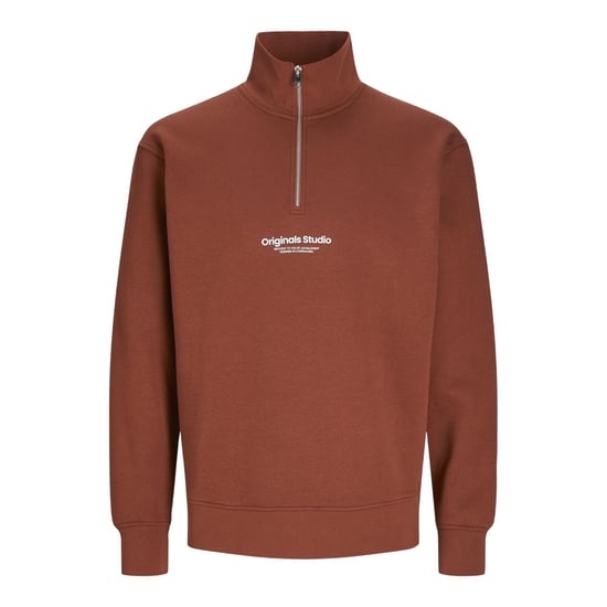 Jack And Jones Heren Originals Studio-sweatshirt met halve rits (Brandy) - Image 1