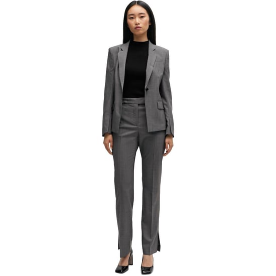 Boss Slanke broek met rechte pijpen voor dames (Grijs) - Image 5