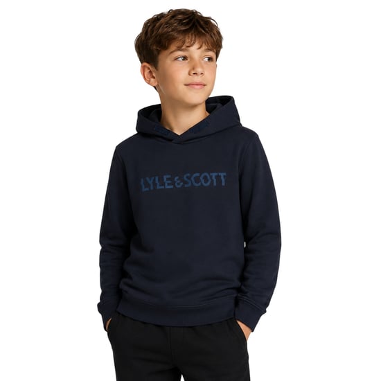Lyle & Scott Jongens Logo Pullover Hoodie (Donkere marine) - Image 1