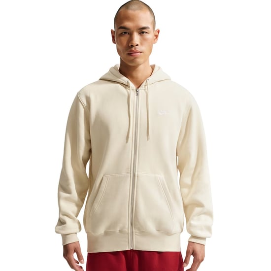 Nike Huvtröja med hel dragkedja för herr från Sportswear Club (Ljus kaki) - Image 2