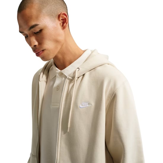 Nike Huvtröja med hel dragkedja för herr från Sportswear Club (Ljus kaki) - Image 4