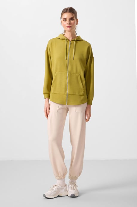 Oversized Hooded Lange Mouw Zip Tuniek Top - Image 3