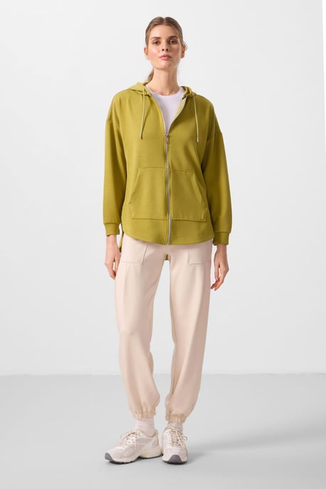 Oversized Hooded Lange Mouw Zip Tuniek Top - Image 5