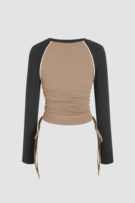 Färgglad Blockad Crew Neck Topp - Image 2
