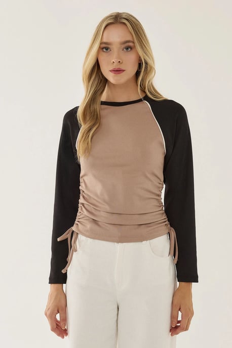 Färgglad Blockad Crew Neck Topp - Image 6