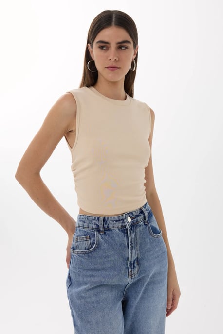 Solid Rynkad Blus - Image 5