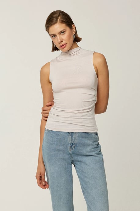 Mouwloze Drapé Blouse - Image 2