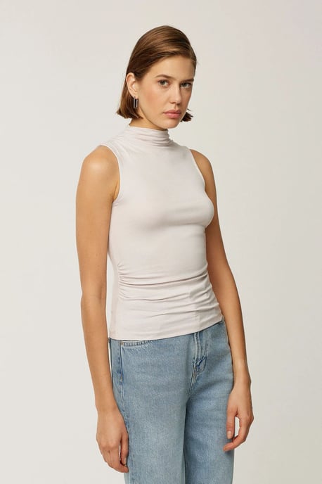 Mouwloze Drapé Blouse - Image 3