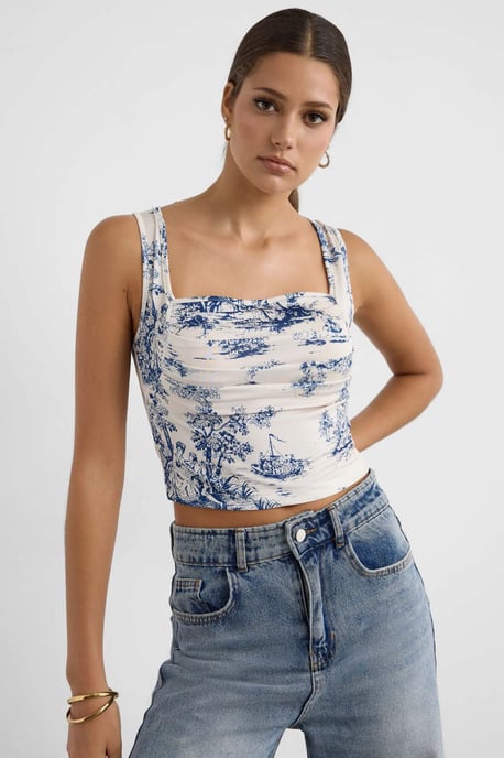 Ärm-lös tryckt blus - Image 3