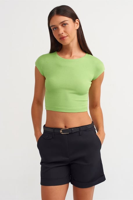 Slim Fit Crop Jersey Blouse - Image 4
