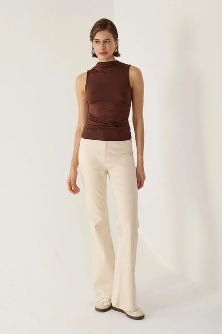 Mouwloze Drapé Blouse - Image 1