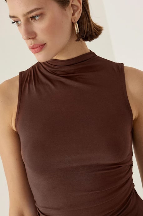 Mouwloze Drapé Blouse - Image 3