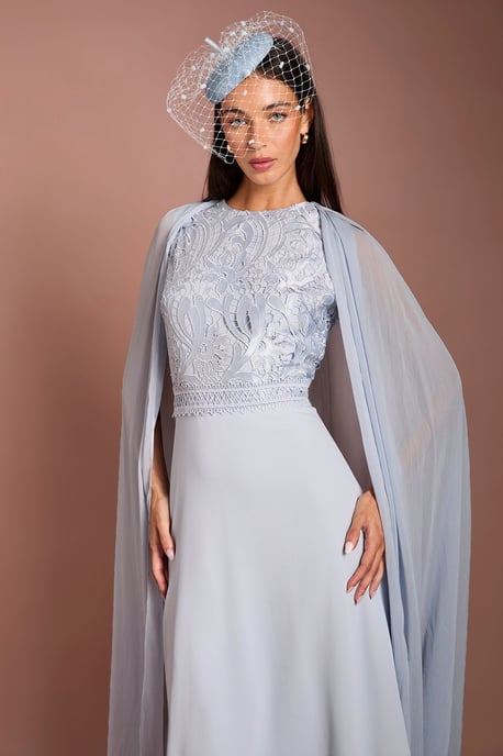 Lisa Tan Cape Sleeve Lace Midi Dress - Image 2