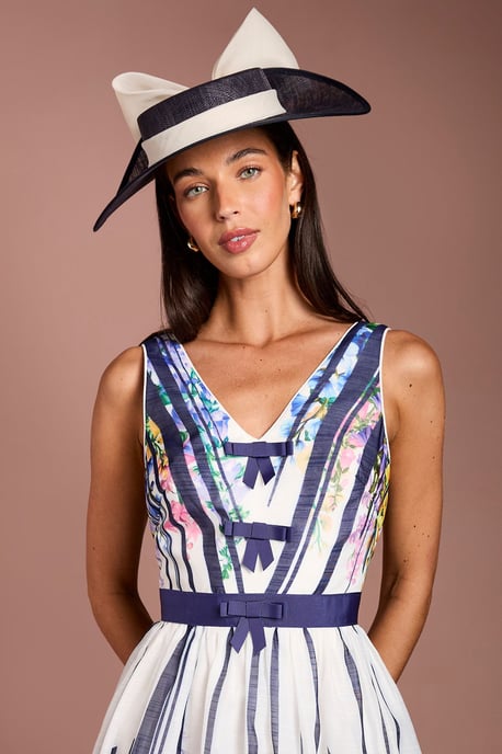Lisa Tan Bow Detail Printed Organza Midi Dress - Image 4