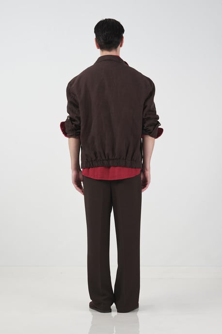 Herrens enhetliga Tencel- och linväst med jackkrage - Image 3