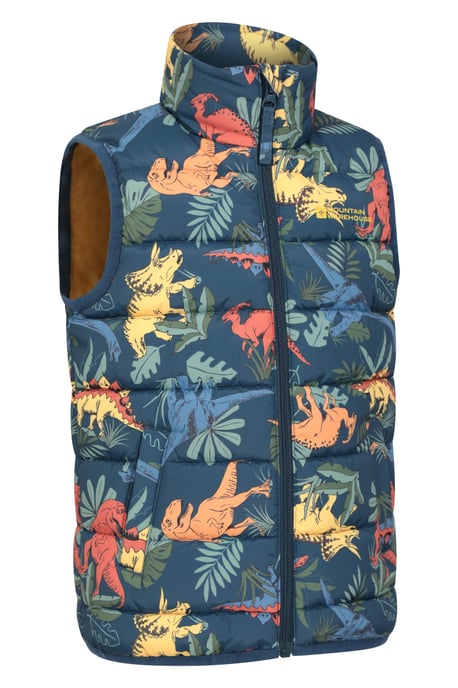 'Rocko' Kids Printed Gilet Water Resistant Padded Rain Jacket Multicolour - Image 3