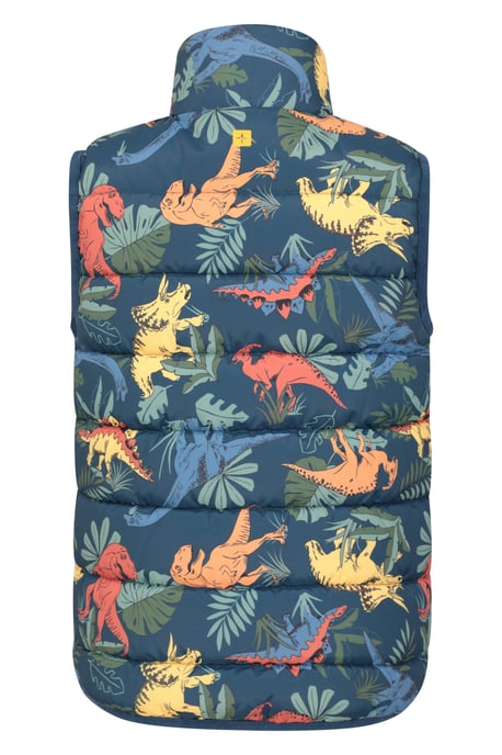 'Rocko' Kids Printed Gilet Water Resistant Padded Rain Jacket Multicolour - Image 4