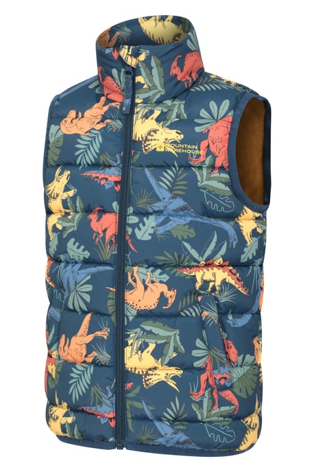 'Rocko' Kids Printed Gilet Water Resistant Padded Rain Jacket Multicolour - Image 5