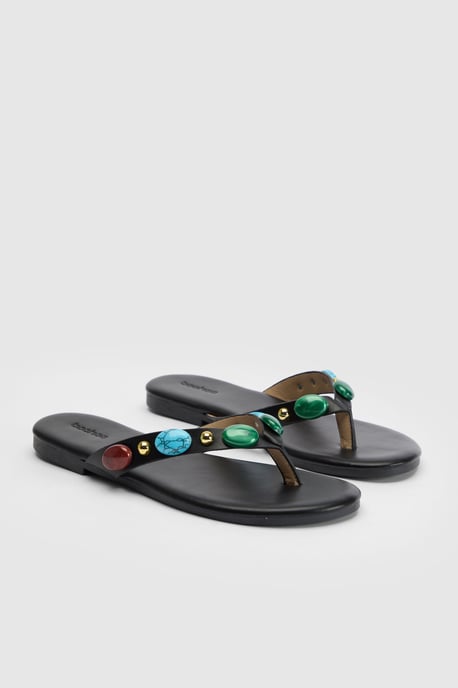 Beaded Detail Flip Flops - Image 3