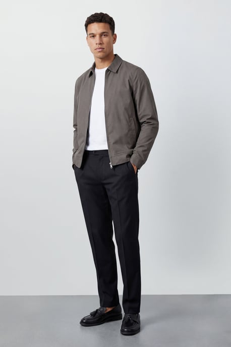 Charcoal Cotton Harrington Jacket - Image 4