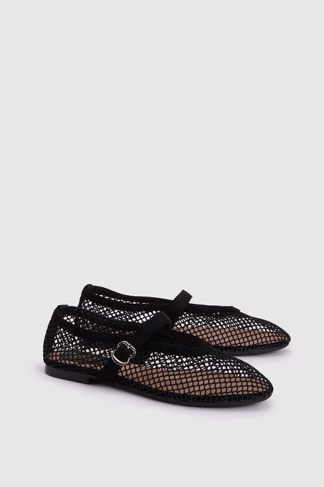 Faith: Shelly Netted Faux Leather Ballet Flats - Image 1