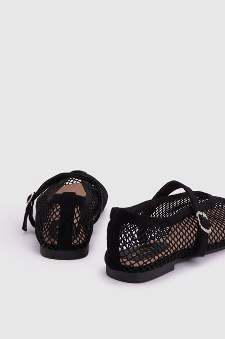Faith: Shelly Netted Faux Leather Ballet Flats - Image 2