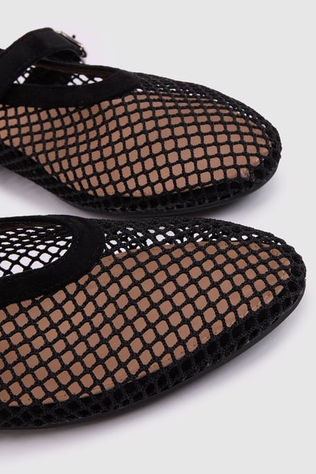 Faith: Shelly Netted Faux Leather Ballet Flats - Image 3