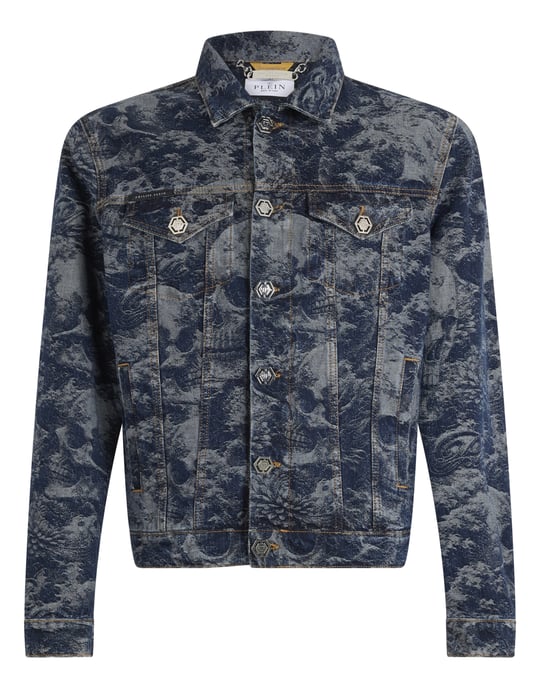 Trucker Jacket All-Over Skull Skull Skull - Image 1