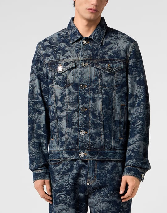 Trucker Jacket All-Over Skull Skull Skull - Image 2