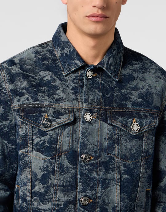 Trucker Jacket All-Over Skull Skull Skull - Image 3