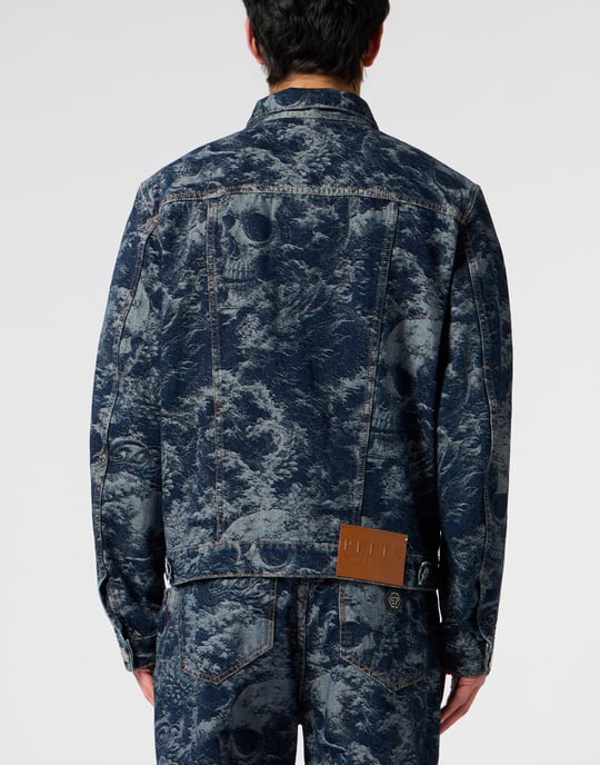 Trucker Jacket All-Over Skull Skull Skull - Image 5