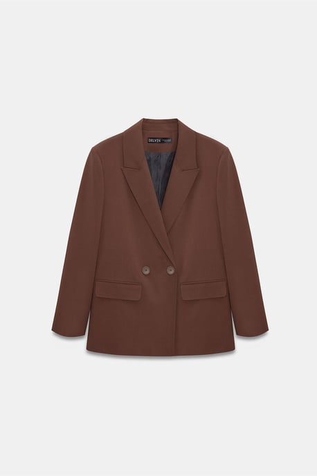 Oversized Long Crepe Blazer Jacket - Image 6