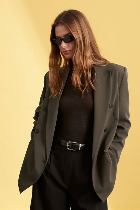 Lång Crepe Blazer Jacka - Image 3
