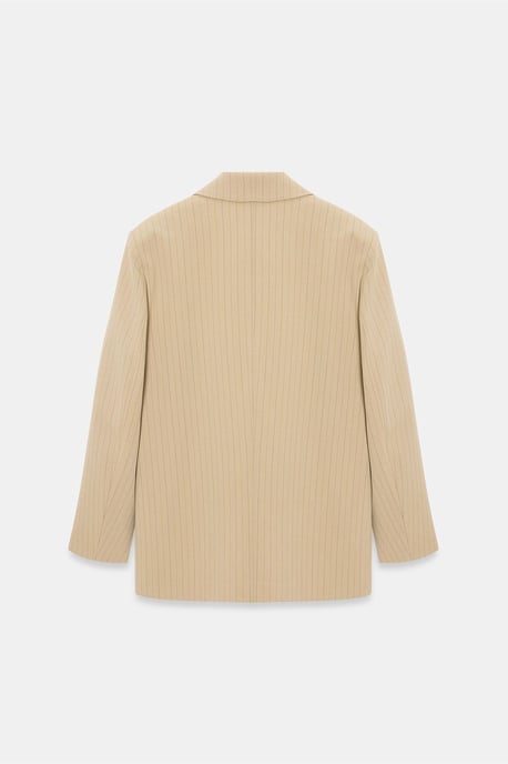Randig crepe-blazer med sjalkrage - Image 6