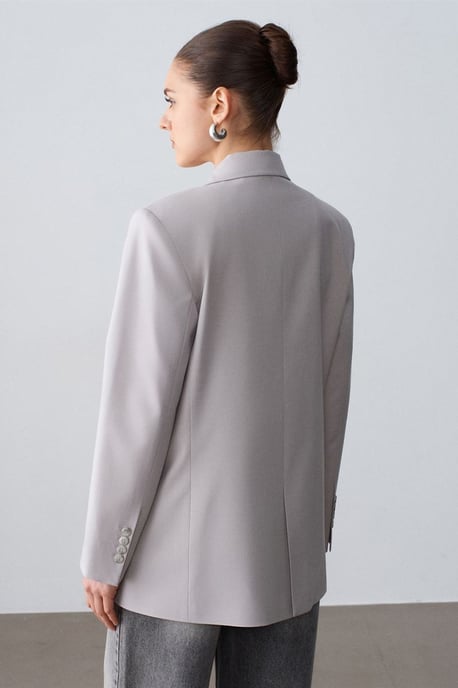 Lång Crepe Blazer Jacka - Image 2
