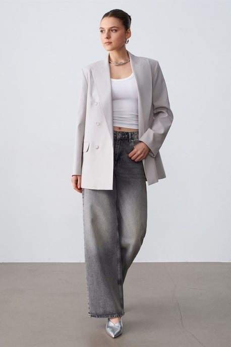Lång Crepe Blazer Jacka - Image 4