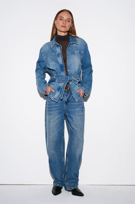 Kvinnors Denimjacka med bälte - Image 5