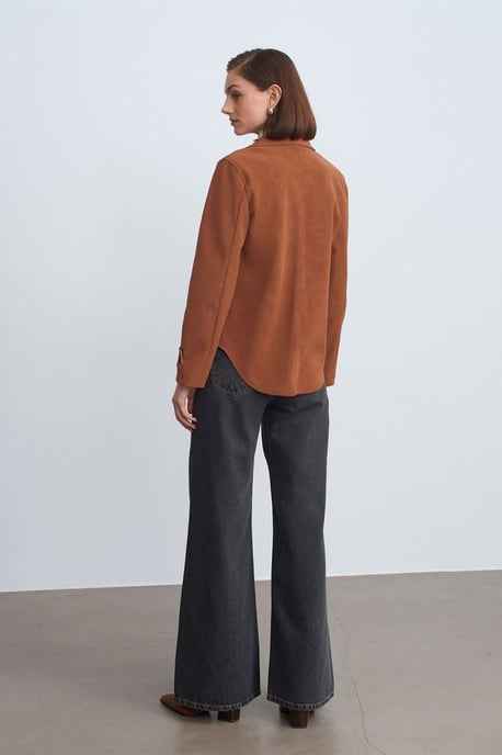 Kvinnors Falsk Sufj Jackets med Knappar - Image 2
