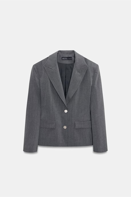 Figurformad crepe-blazer med sjalkrage - Image 5