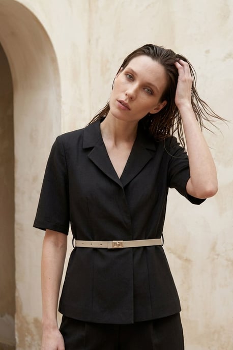 Geknoopte getailleerde blazer met sjalkraag - Image 3