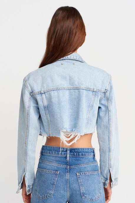 Kvinnors kort denimjacka - Image 2