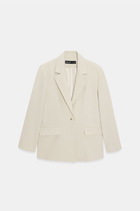 Lange Geweven Blazer Met Sjalkraag - Image 5