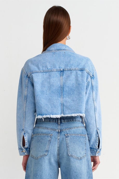Korte Denim Puffer Jas - Image 2