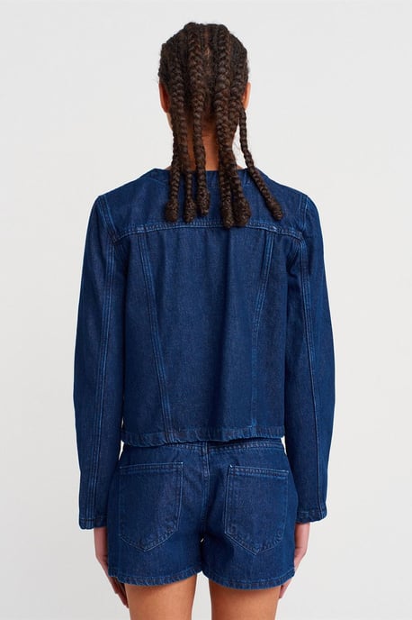 Kvinnors bomullsdenim puffjacka - Image 2