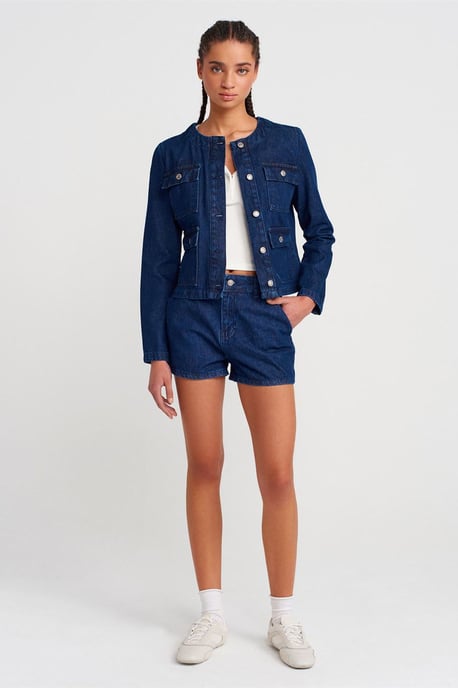 Kvinnors bomullsdenim puffjacka - Image 4