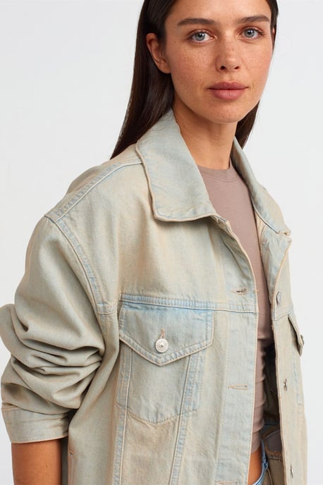 Överdimensionerad Denimknappjacka - Image 4