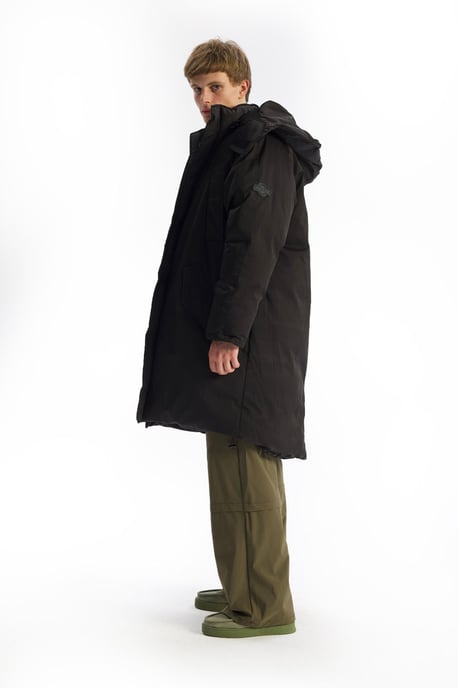 Hooded Lång Pufferjacka med Fickor - Image 3